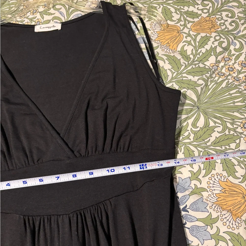 Loveappella Black V-Neck Jersey Sleeveless Maxi Dress - Picture 11 of 14